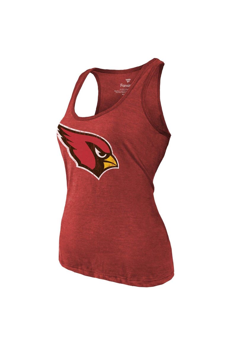 Women's Fanatics Branded Heathered Cardinal Arizona Cardinals Name & Number Tri-Blend Tank Top, Alternate, color, Cardinal