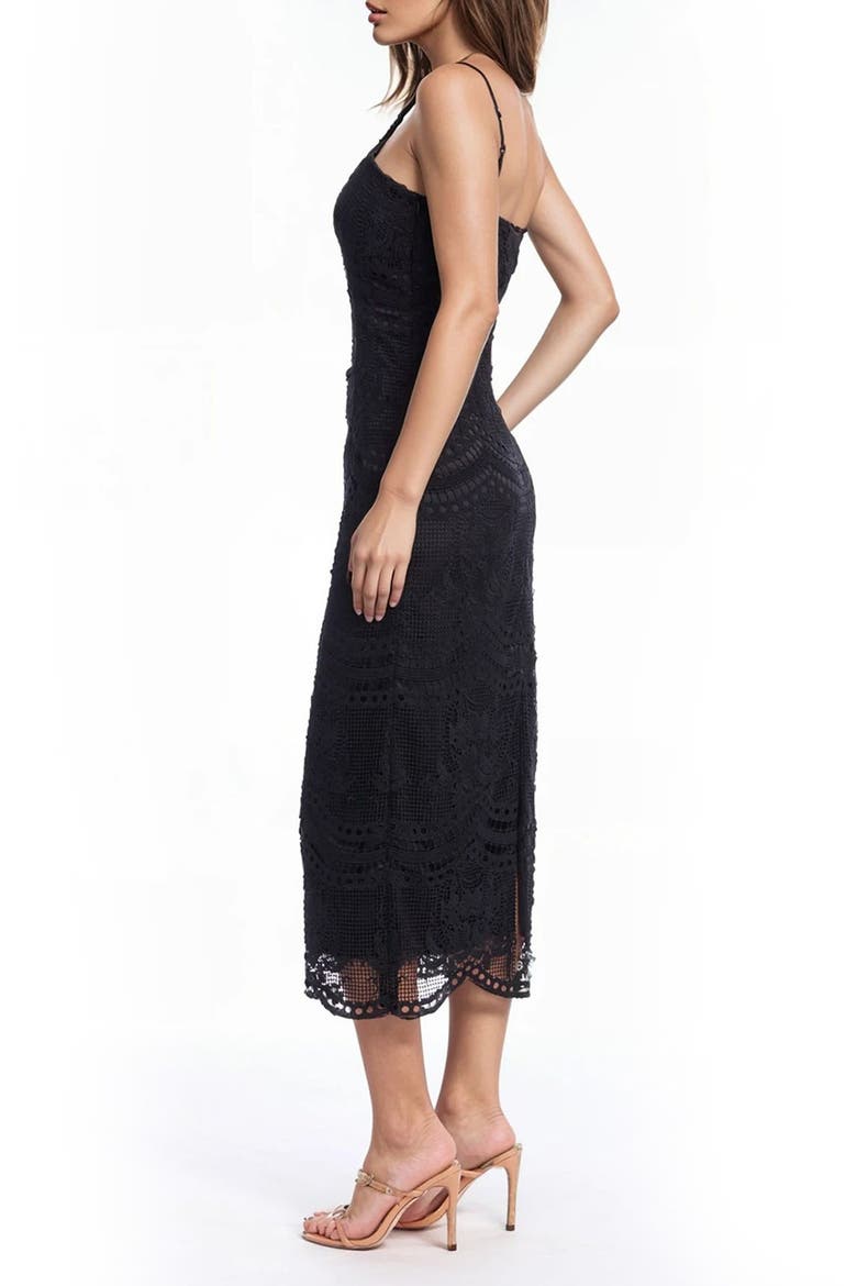 Mixed Lace Cocktail Dress, Alternate, color, BLACK