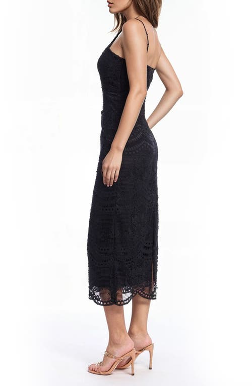 Jewel Badgley Mischka Mixed Lace Cocktail Dress In Black