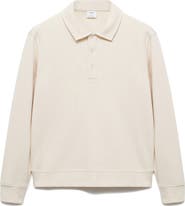 MANGO Cotton Blend Polo Sweatshirt