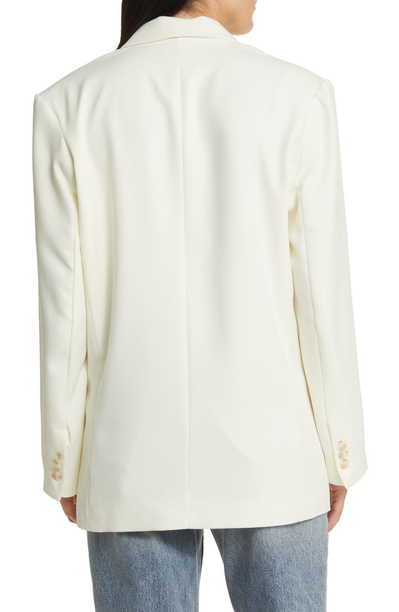 Topshop Double Breasted Blazer, Alternate, color, Cream