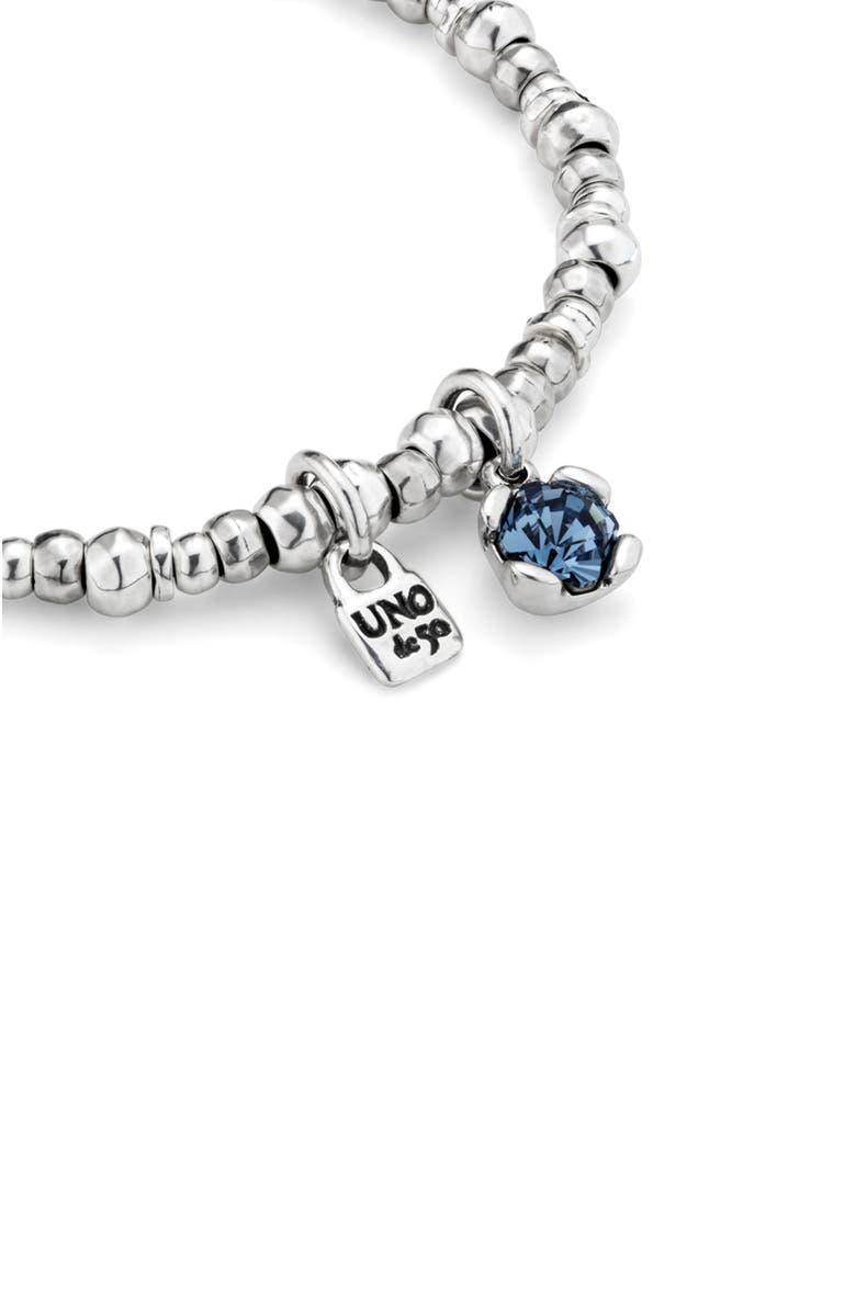 UNODE50 Sterling silver-plated bracelet with pearl and blue crystal, Alternate, color, Silver