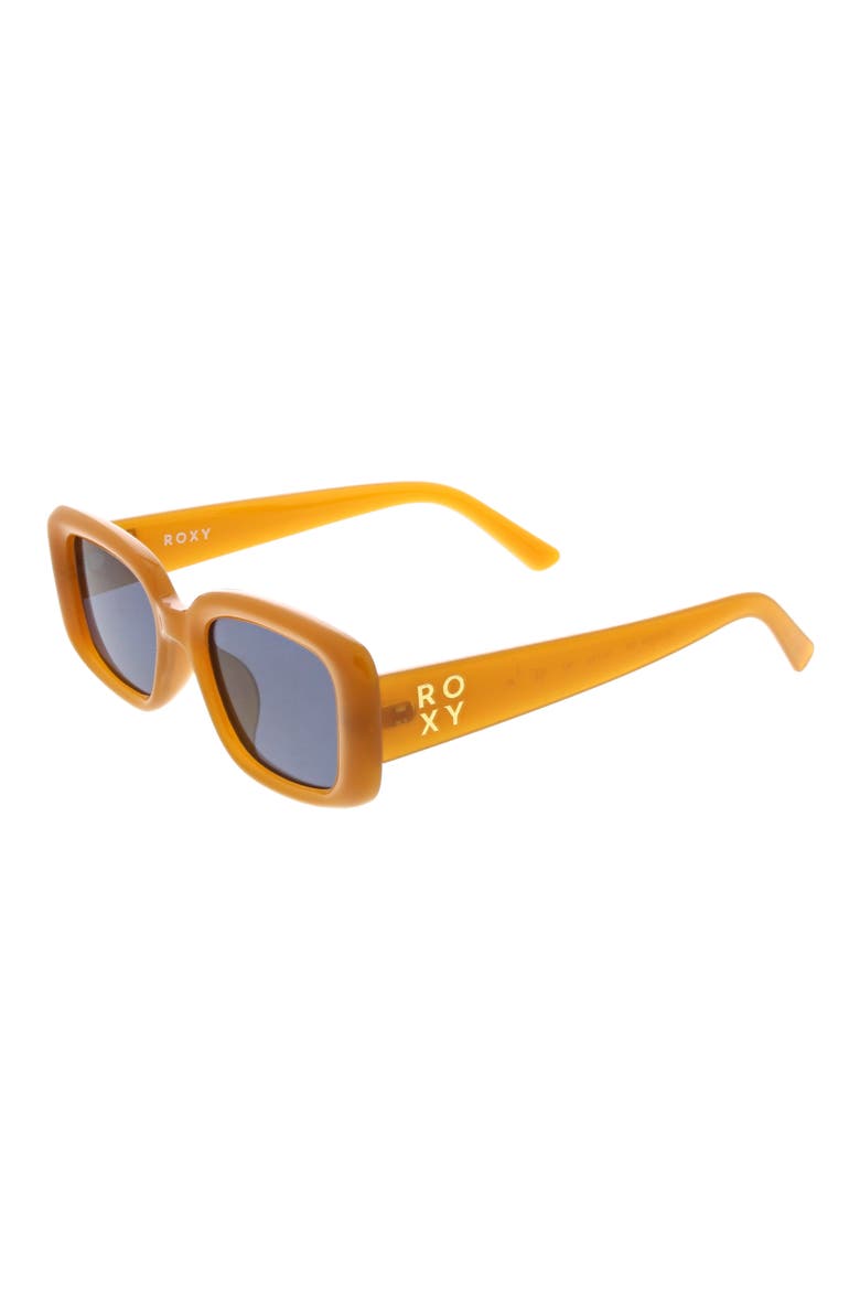 51mm Slim Rectangle Sunglasses, Alternate, color, CURRY / SMOKEY BLUE SOLID
