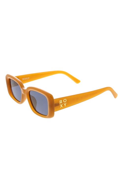 Roxy 51mm Slim Rectangle Sunglasses In Curry/smokey Blue Solid