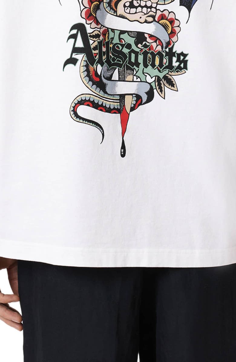 AllSaints Blade Graphic Cotton T-Shirt, Alternate, color, Optic White