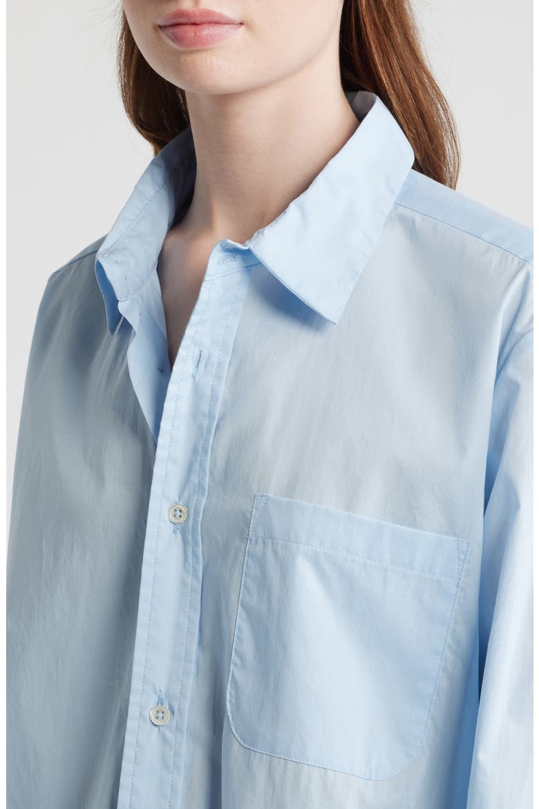 Relaxed Button-Up Wrap Shirt, Alternate, color, SKY BLUE