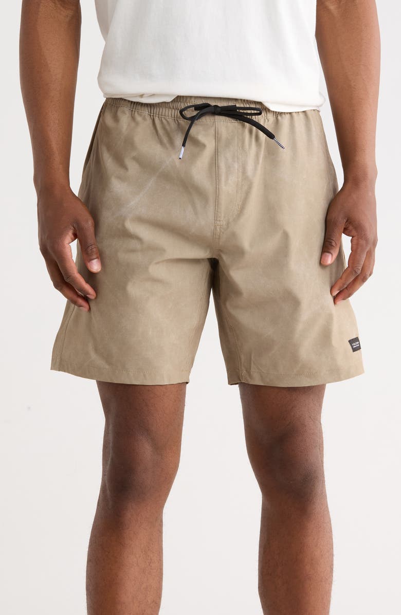 Volcom Tie Town Pull-On Shorts, Main, color, Khaki