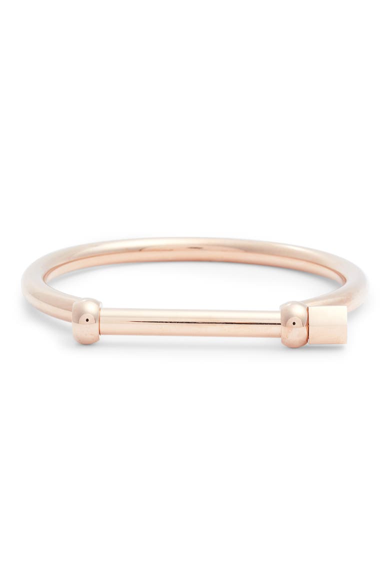Turnlock Cuff Bangle, Main, color, ROSE GOLD