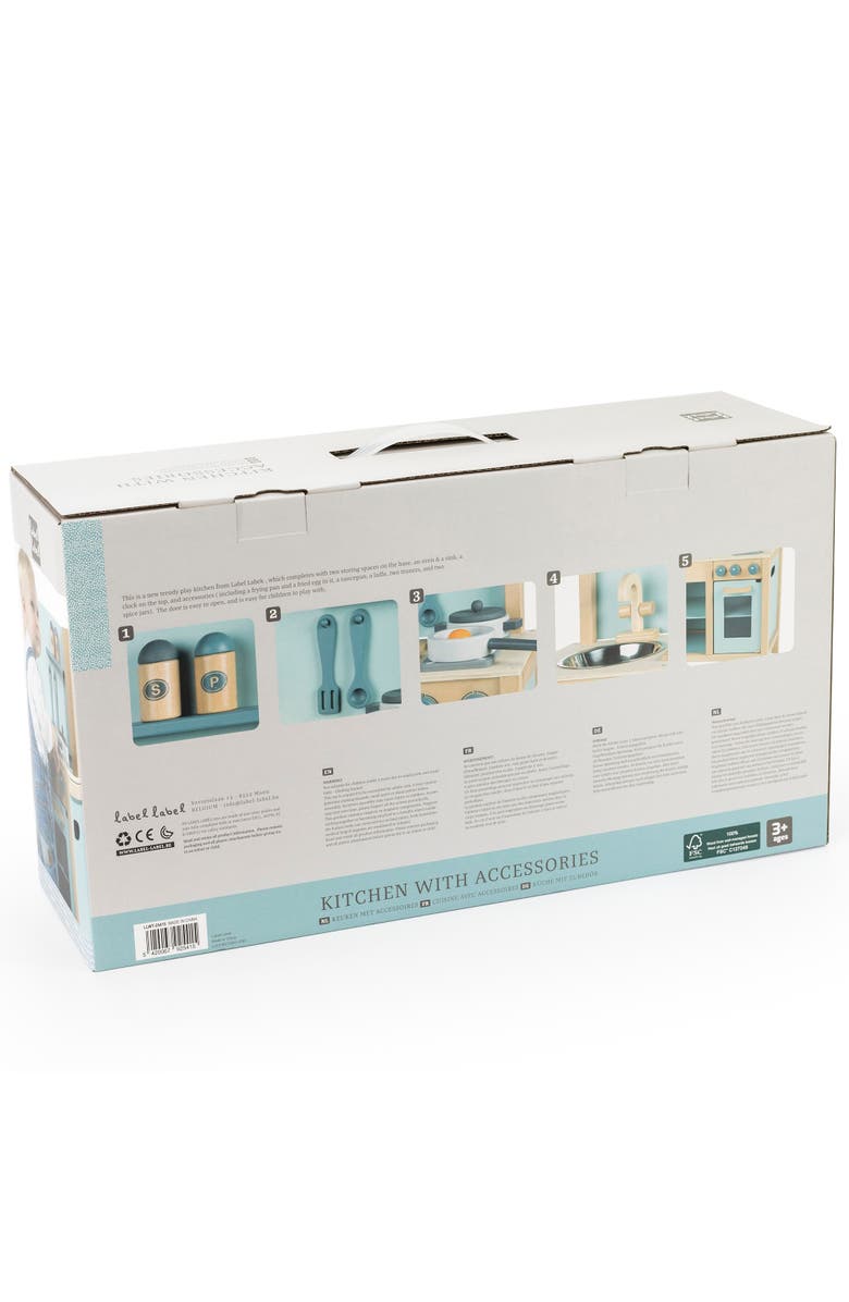 Label Label Wooden Kitchen Play Set Green, Ages 3+, Alternate, color, Multicolored
