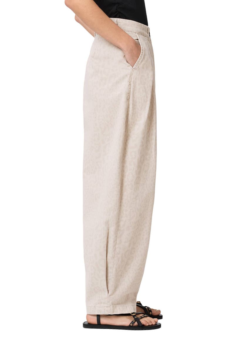 Becca Camo Pleated Cotton Trousers, Alternate, color, LEPPO CREAM WHITE