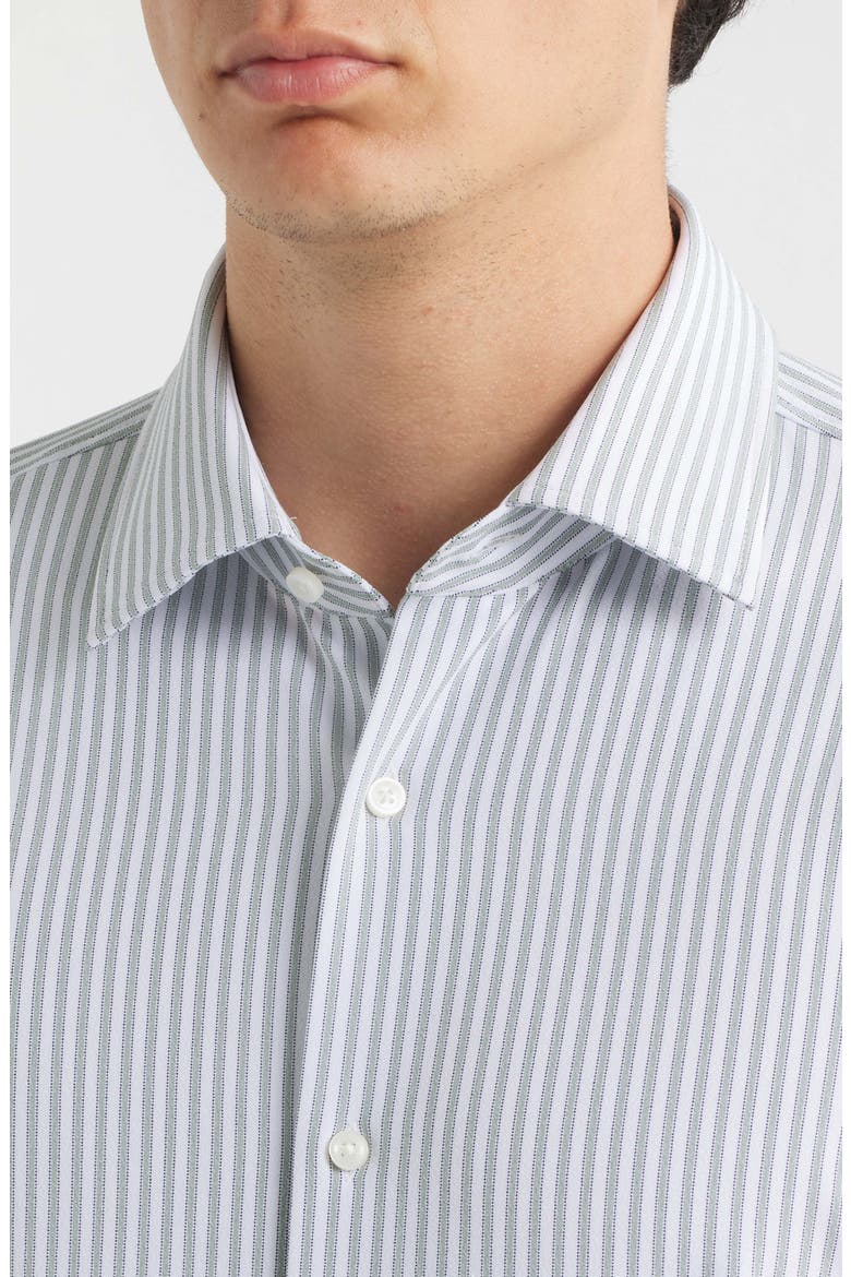 Hank Slim Fit Stripe Stretch Dress Shirt, Alternate, color, GREEN