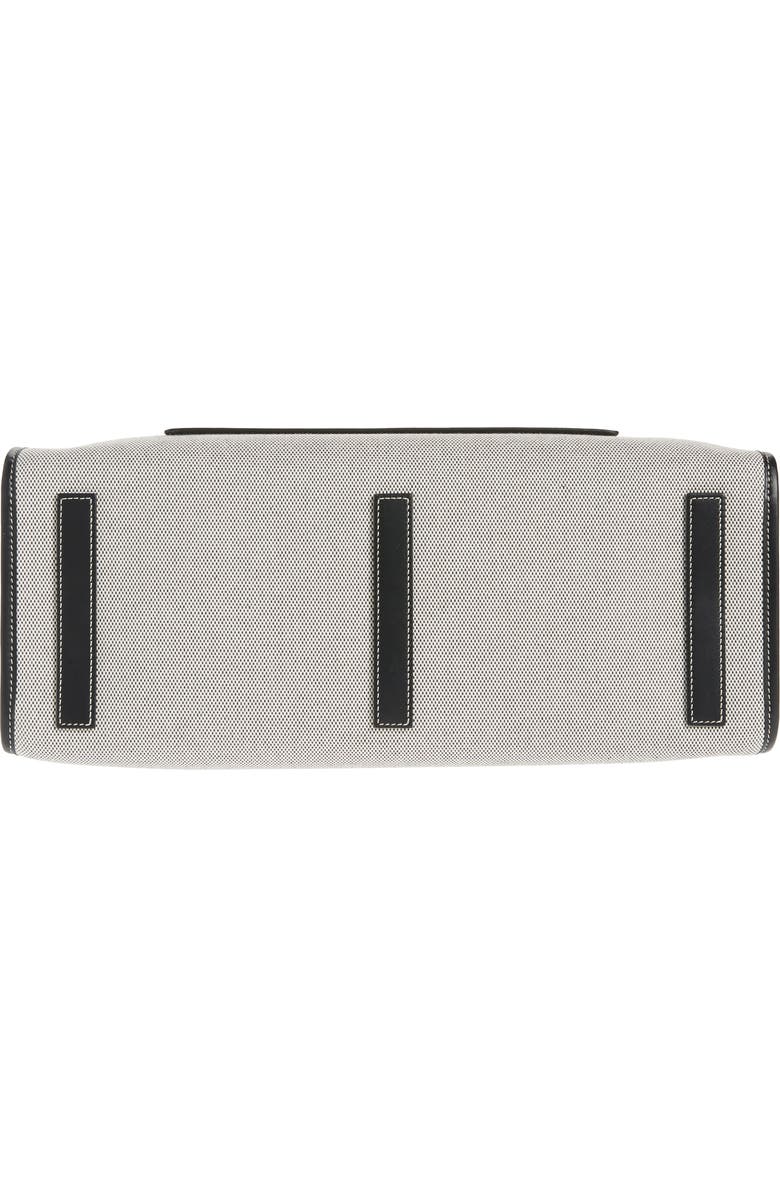 Burberry Medium Freya Horseferry Logo Canvas & Leather Tote, Alternate, color,