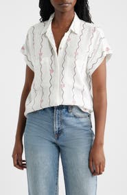 Rails Cito Seashell Print Linen Blend Button-Up Shirt