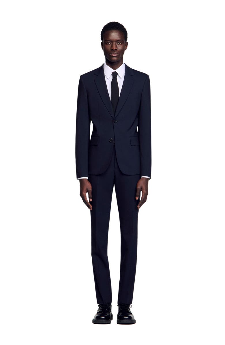 SANDRO Classic wool suit jacket, Alternate, color,