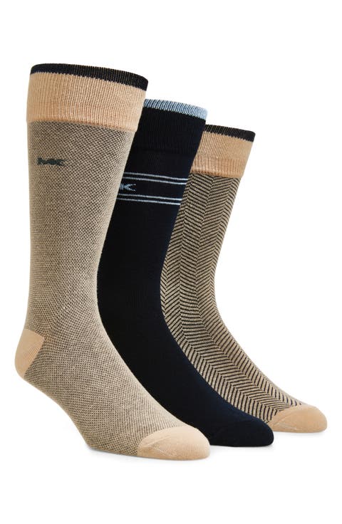 Assorted 3-Pack Crew Dress Socks