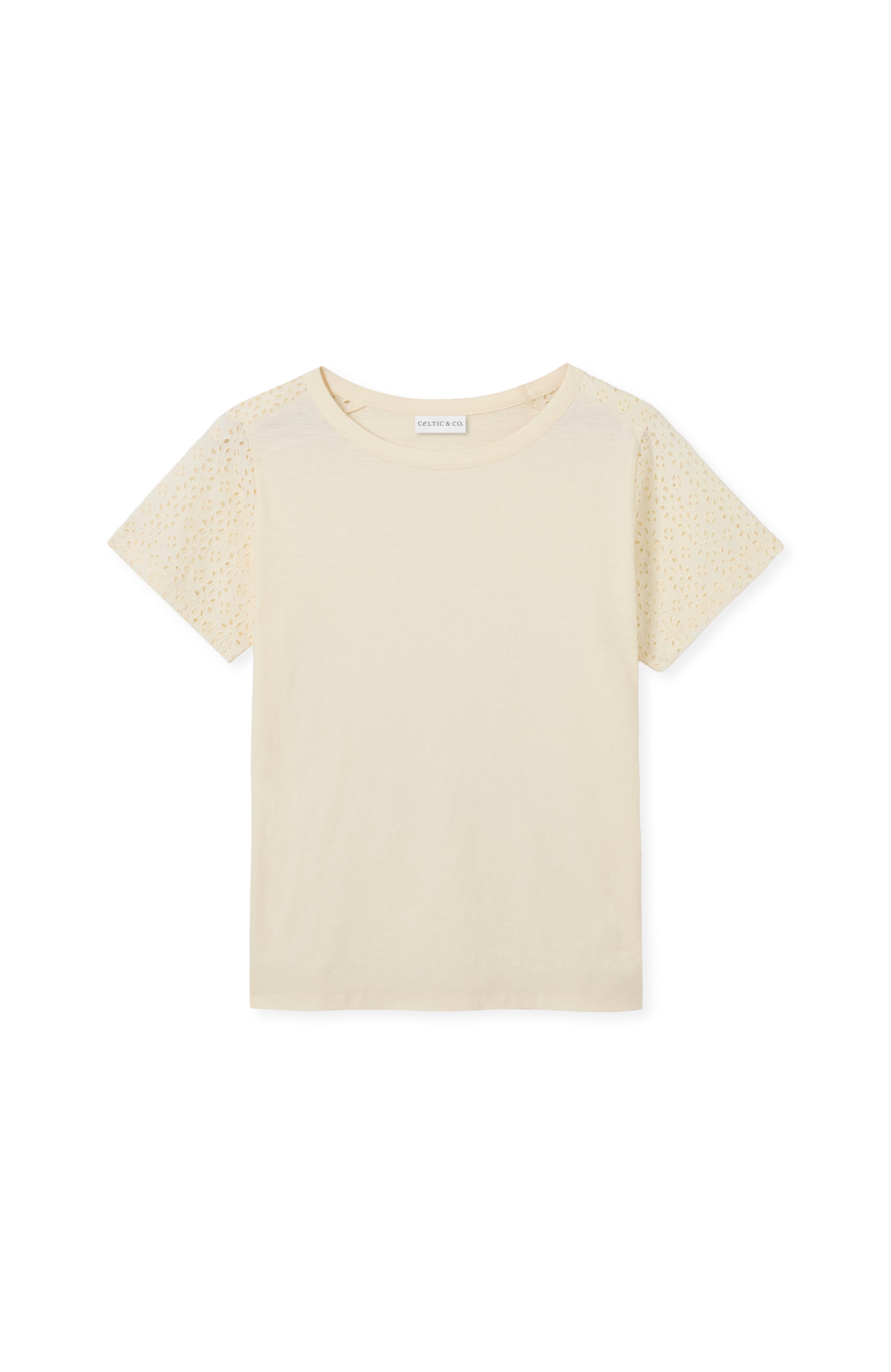 Eyelet Sleeve Soft-Drape Jersey T-Shirt - image 2