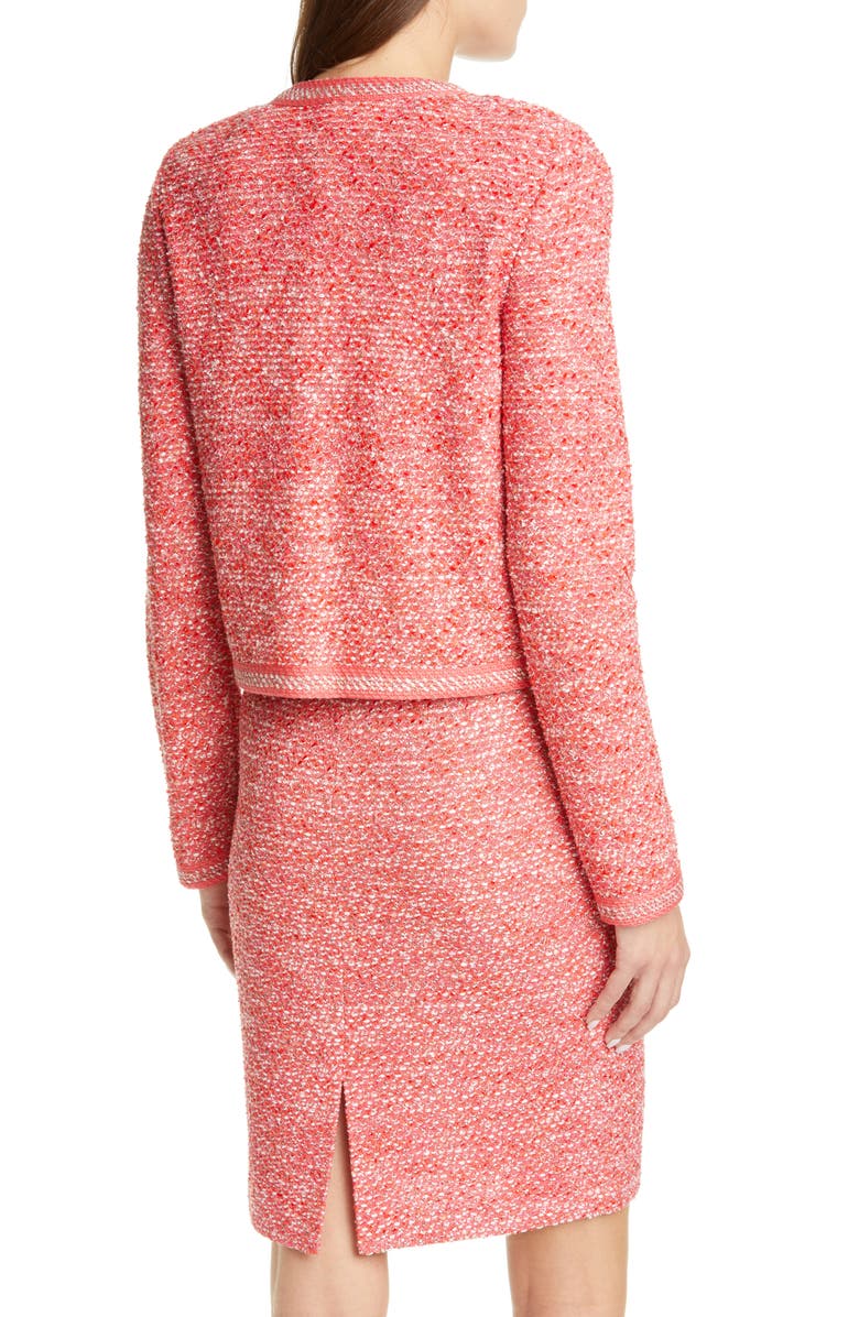 St. John Collection Marled Space Dye Tweed Knit Jacket, Alternate, color,
