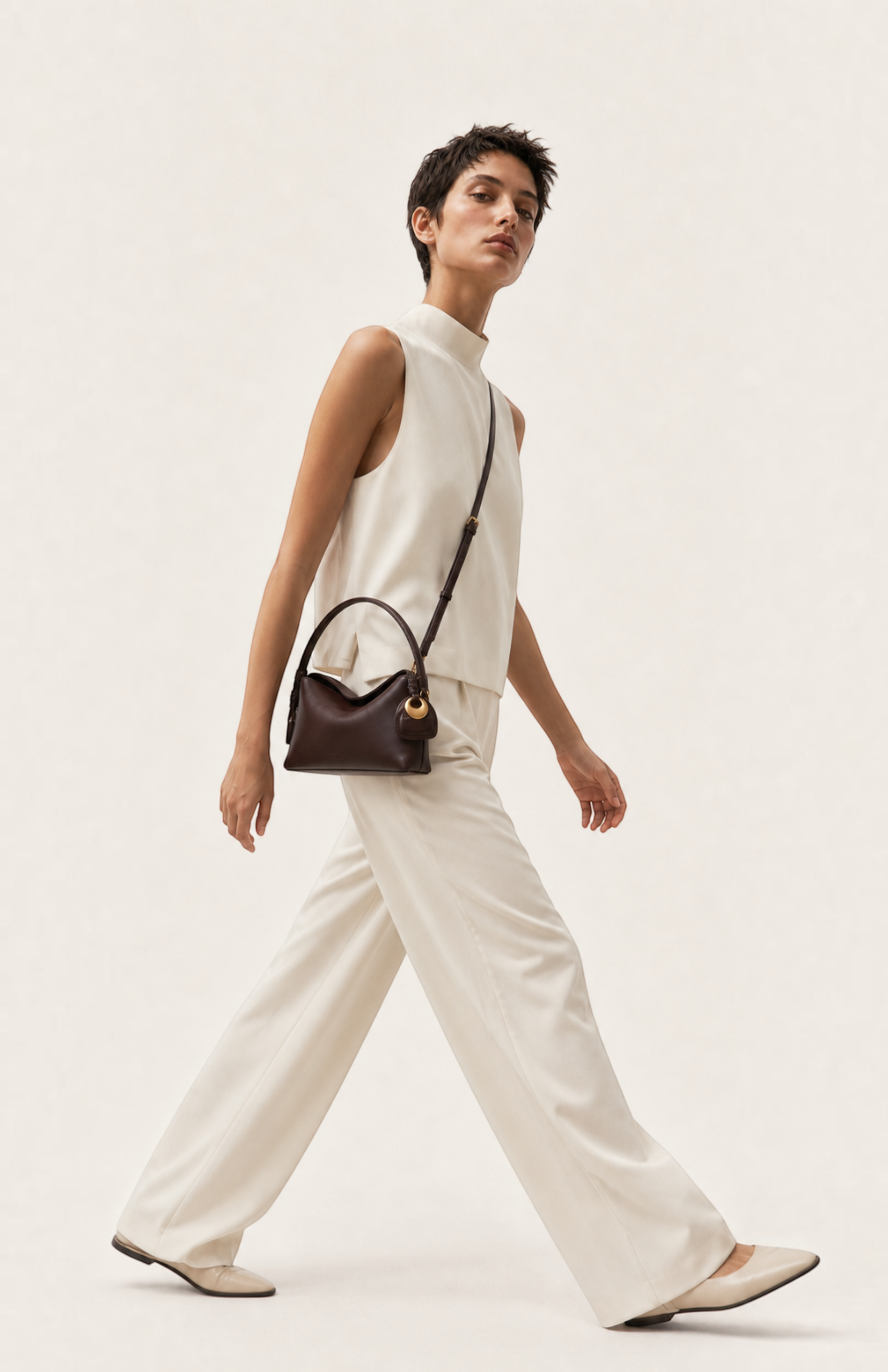 Camilla Genuine Sheep Leather Top Handle  Bag, Alternate, color, Mocha