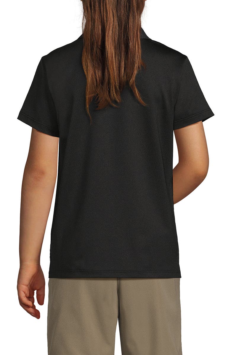 Lands' End School Uniform Girls Short Sleeve Feminine Fit Rapid Dry Polo Shirt, Alternate, color, Black