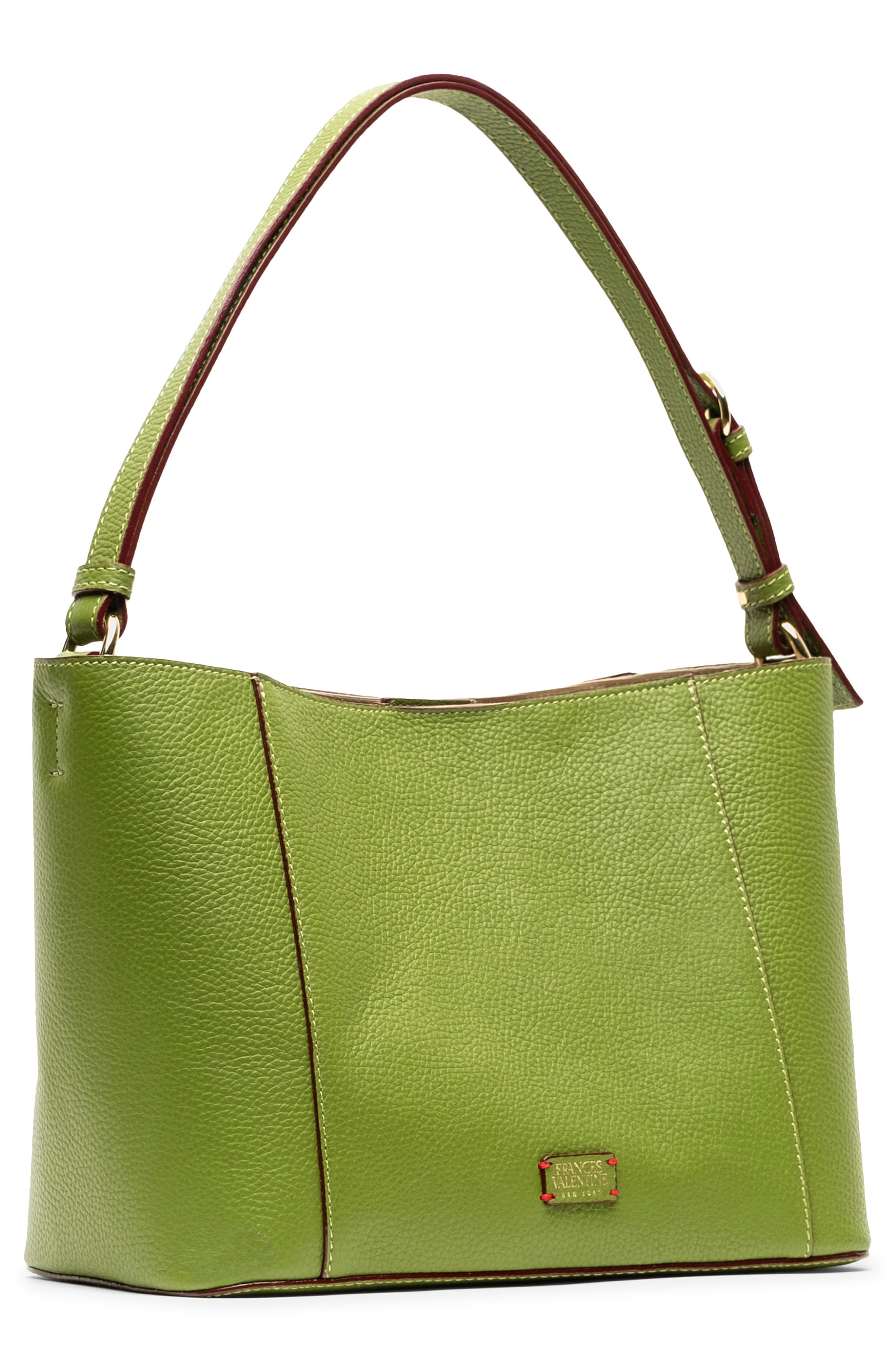 Frances Valentine June Tumbled Leather Hobo Bag, Alternate, color, Fern