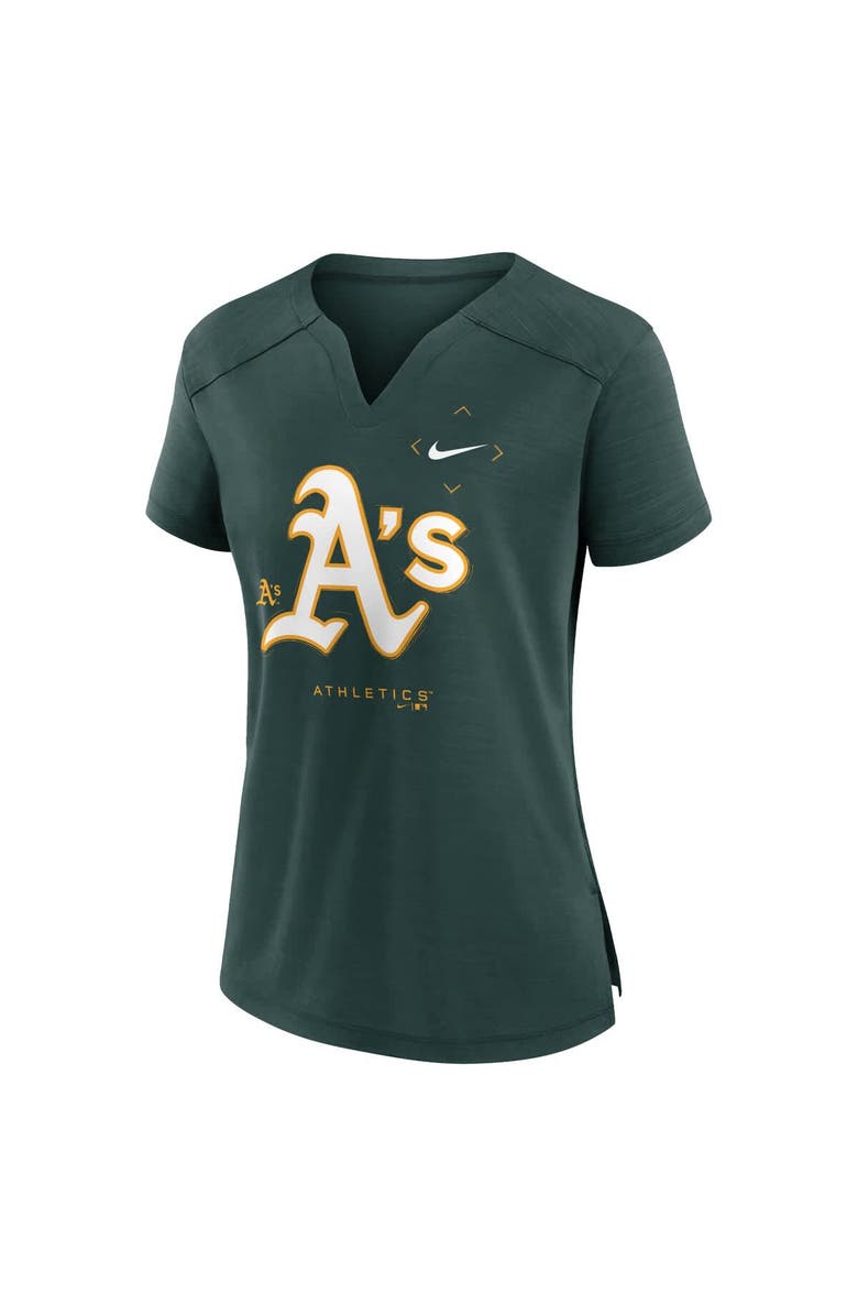 Nike Women's Nike Green Athletics Pure Pride Boxy Performance Notch Neck T-Shirt, Alternate, color, 