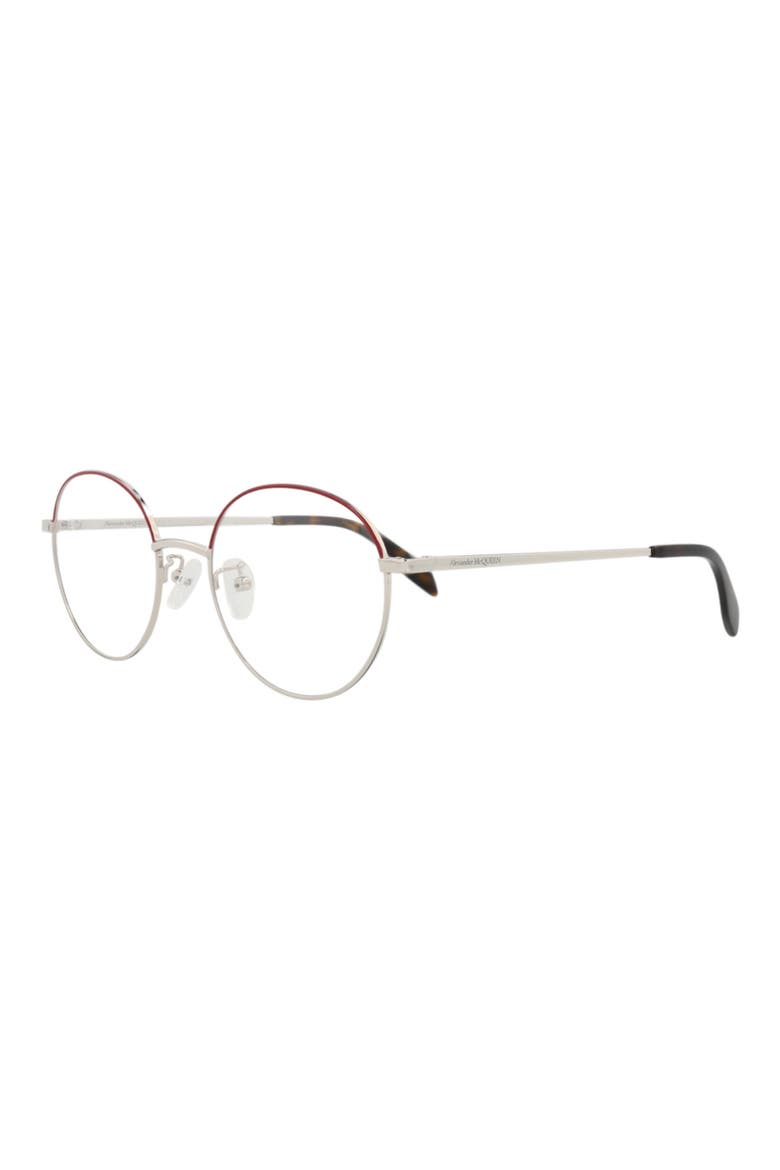 53mm Cat Eye Optical Glasses, Alternate, color, SILVER SILVER TRANSPARENT