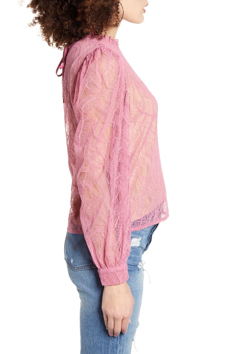 Wesley Lace Blouse, Alternate, color, MAGENTA LACE