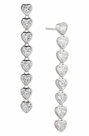 Nadri Heart Linear Drop Earrings
