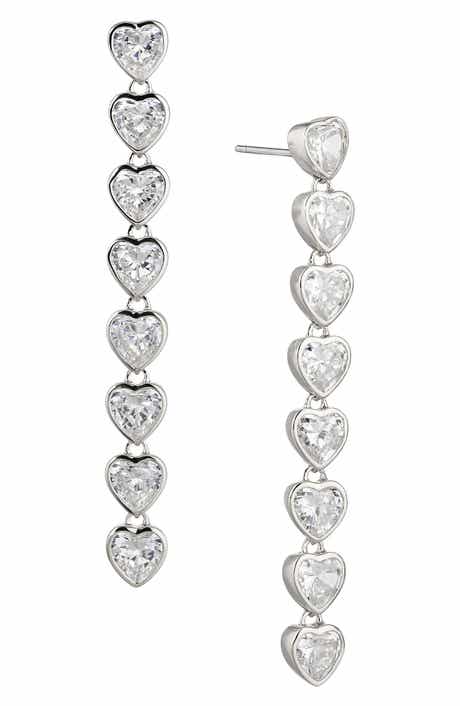 Nadri Heart Linear Drop Earrings