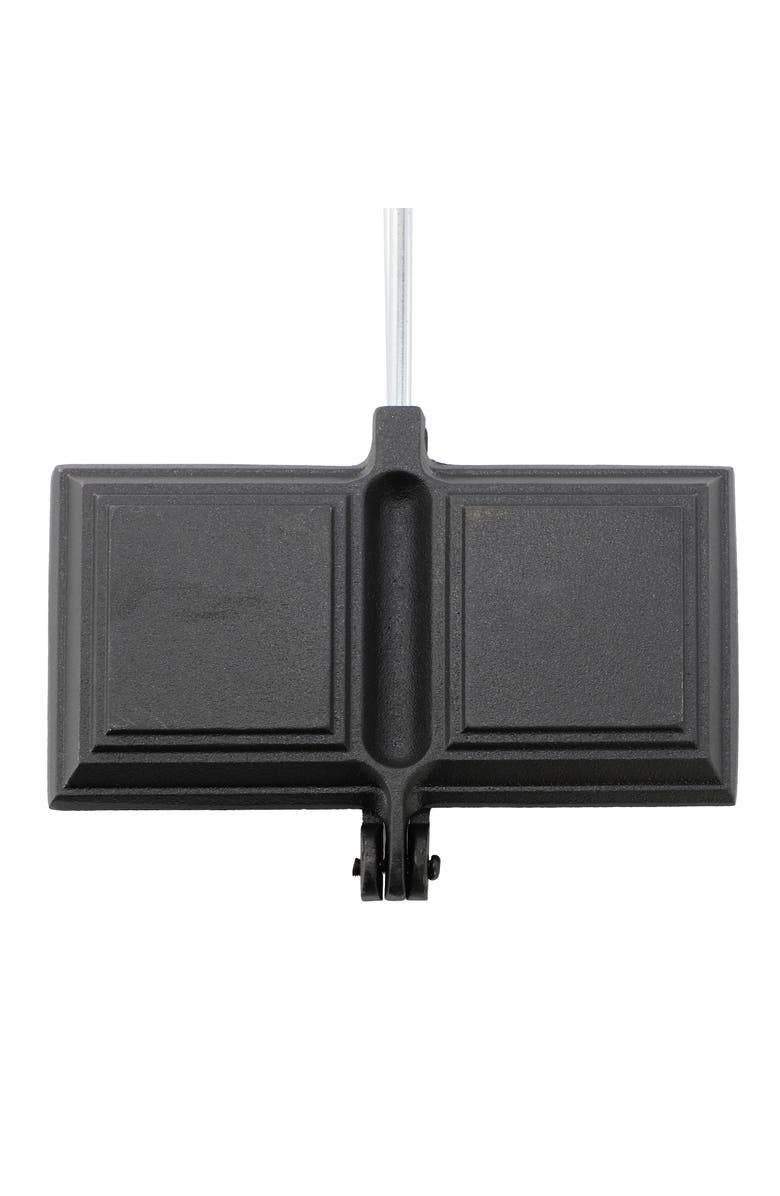 Megachef 8.26 Inch Cast Iron Pie Iron Outdoor/Camping Cookware with Long Handle, Alternate, color, Black