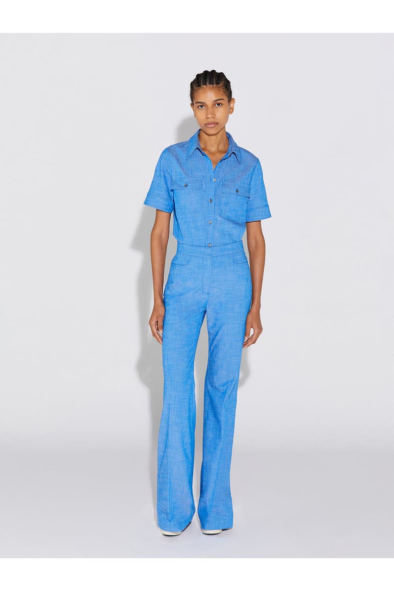 Vesper Stretch denim poplin shirt, Alternate, color, Blue