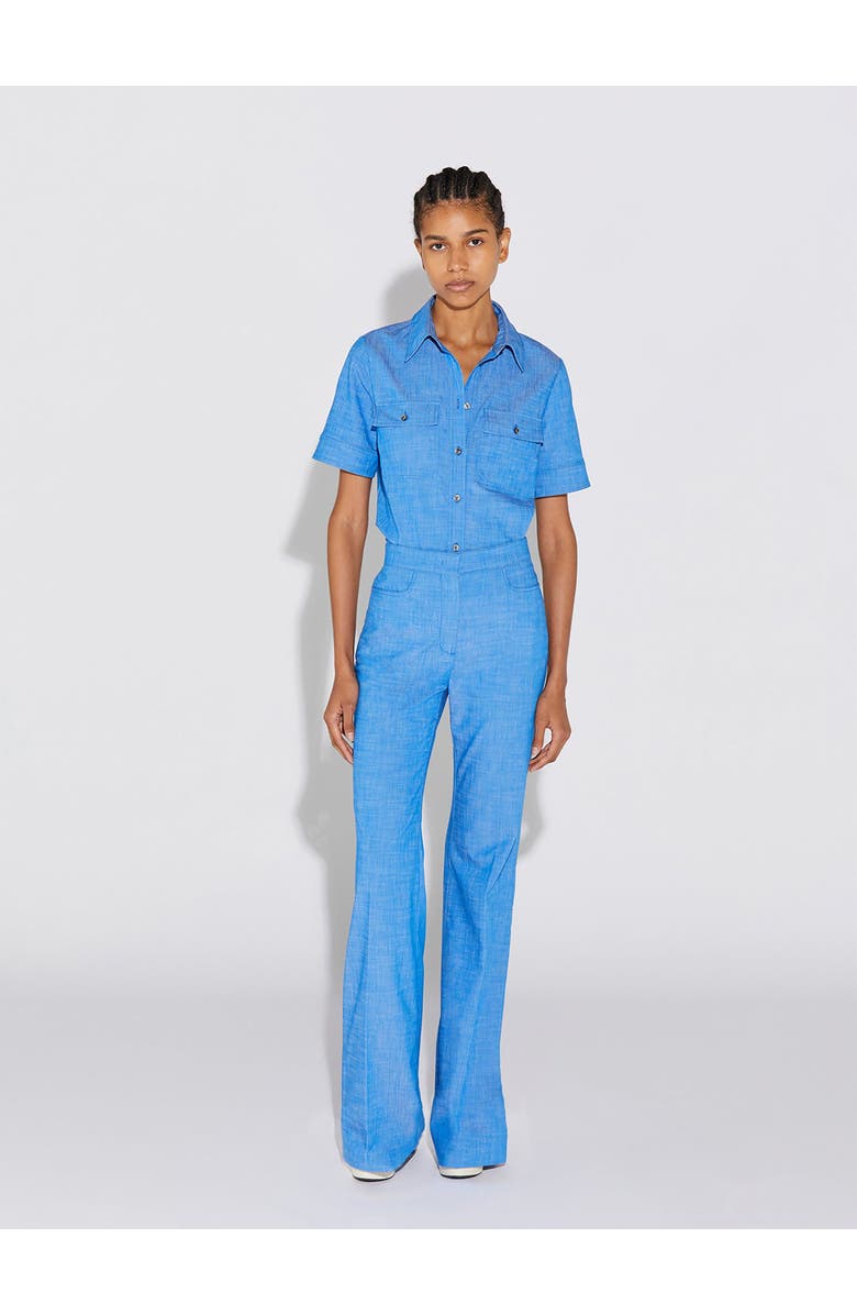 Callas Milano Vesper Stretch denim poplin shirt, Alternate, color, Blue
