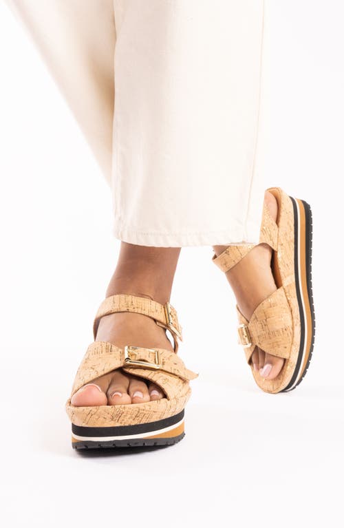 L'amour Des Pieds Vardant Platform Sandal In Brown
