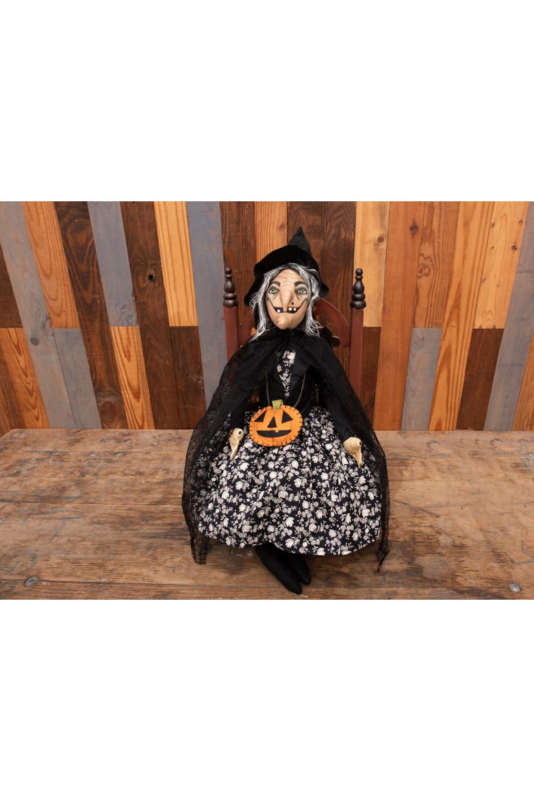 Hazel Witch Halloween Joe Spencer Gathered Traditions Figurine, Alternate, color, Black