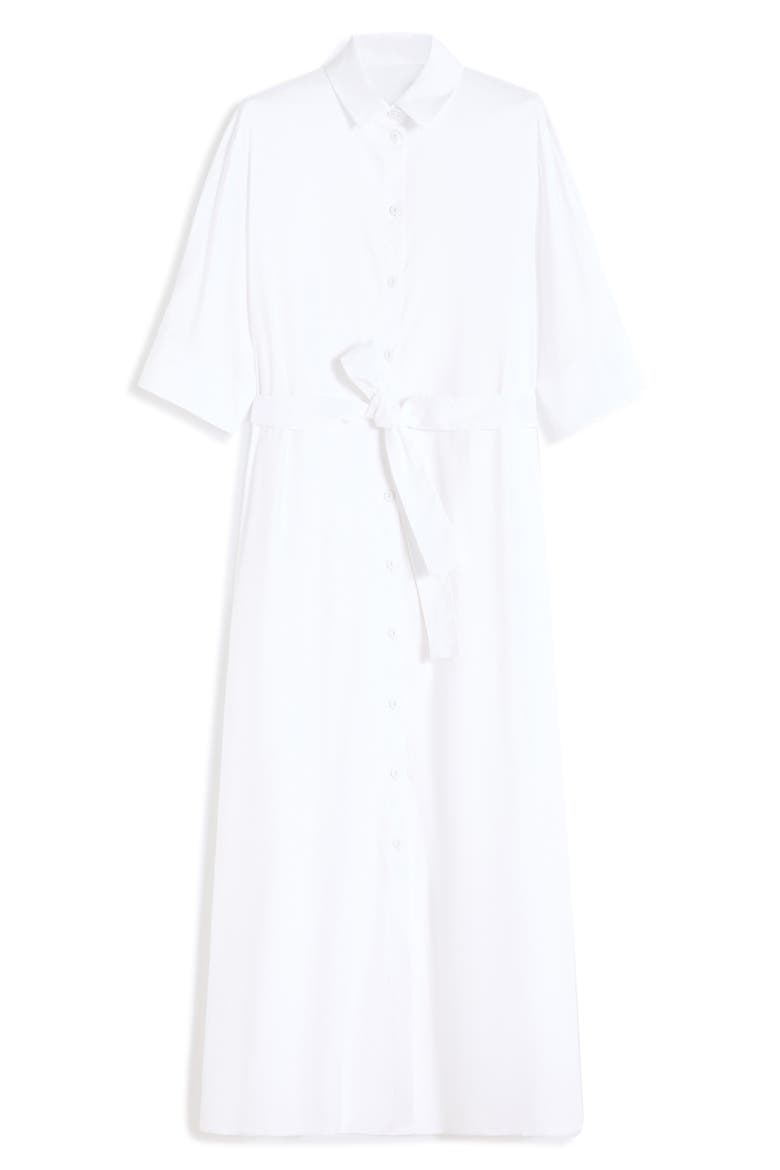 Cognac Stretch Cotton Blend Cover-Up Dress, Alternate, color, OPTICAL WHITE