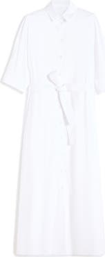 Max Mara Cognac Stretch Cotton Blend Cover-Up Dress