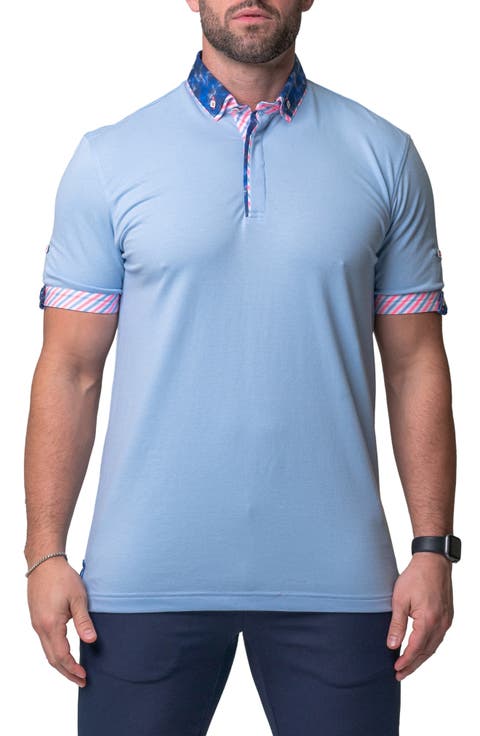 Mozart Solide Waveslight Jersey Button-Down Polo