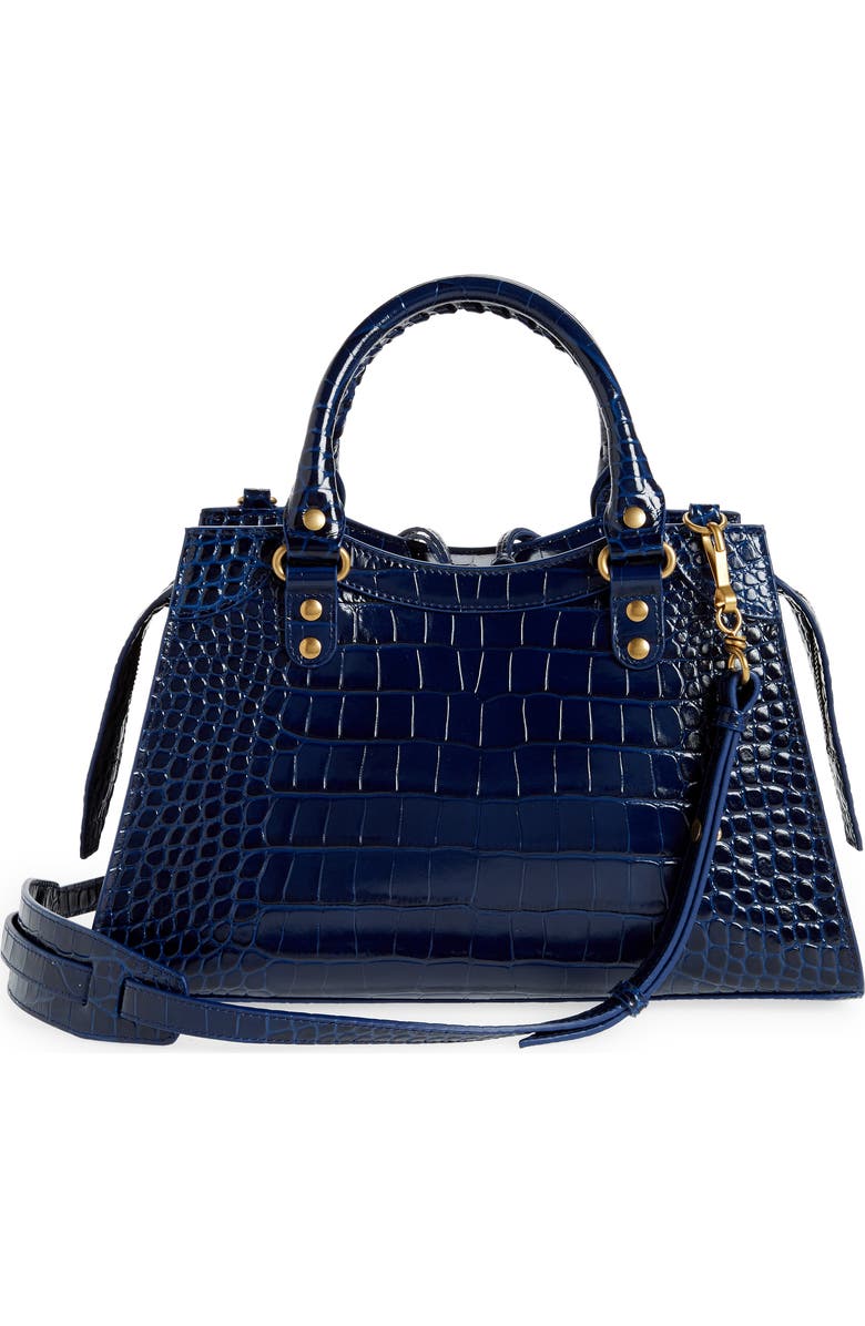 Balenciaga Small Neo Classic City Croc Embossed Leather Top Handle Bag, Alternate, color,