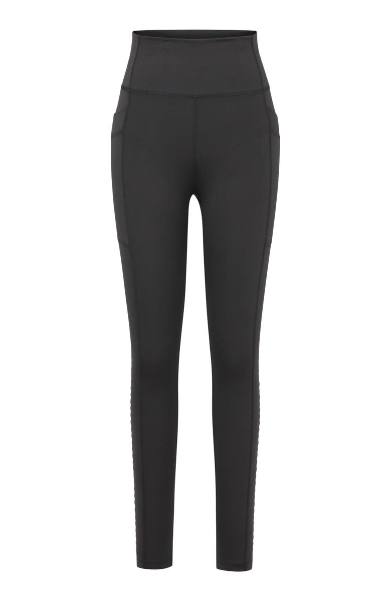Losano Criss-Cross Pocket Legging Black / Dune, Alternate, color, Black