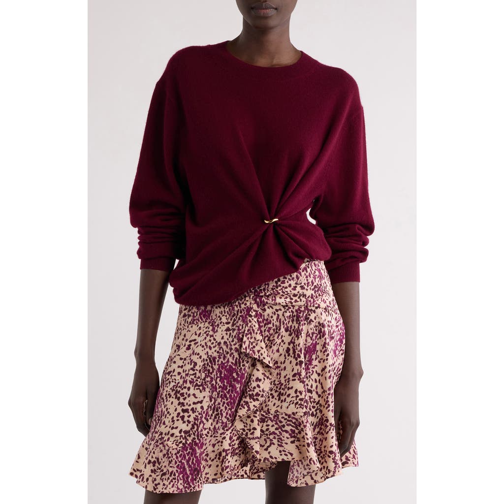 Isabel Marant Ilaria Twisted Merino Wool & Cashmere Sweater In Burgundy