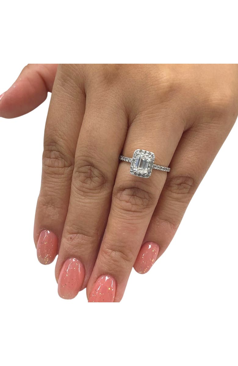 Bliss Diamond 1 1/2 Ct Emerald Cut Diamond Halo Engagement Ring 14k Gold Lab Grown, Alternate, color, 