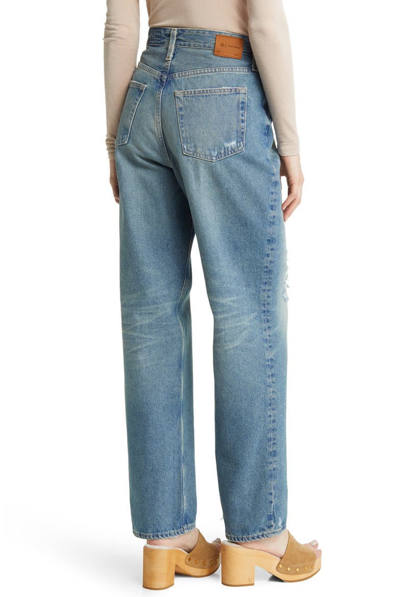 Clove High Waist Straight Leg Jeans, Alternate, color, 19 YEARS REUNION DESTRUCTED
