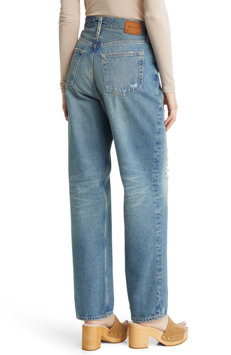 AG Clove High Waist Straight Leg Jeans, Alternate, color, 19 Years Reunion Destructed