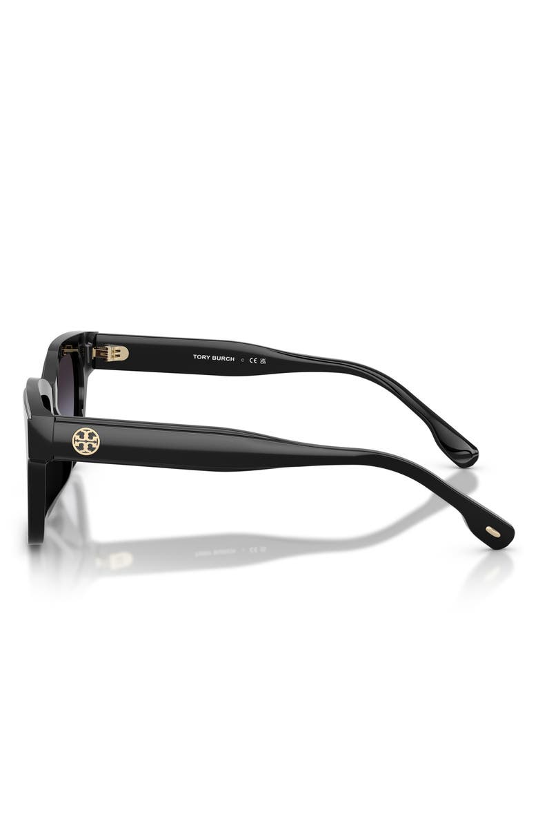 Tory Burch 55mm Rectangular Sunglasses, Alternate, color, Black / Grey Gradient