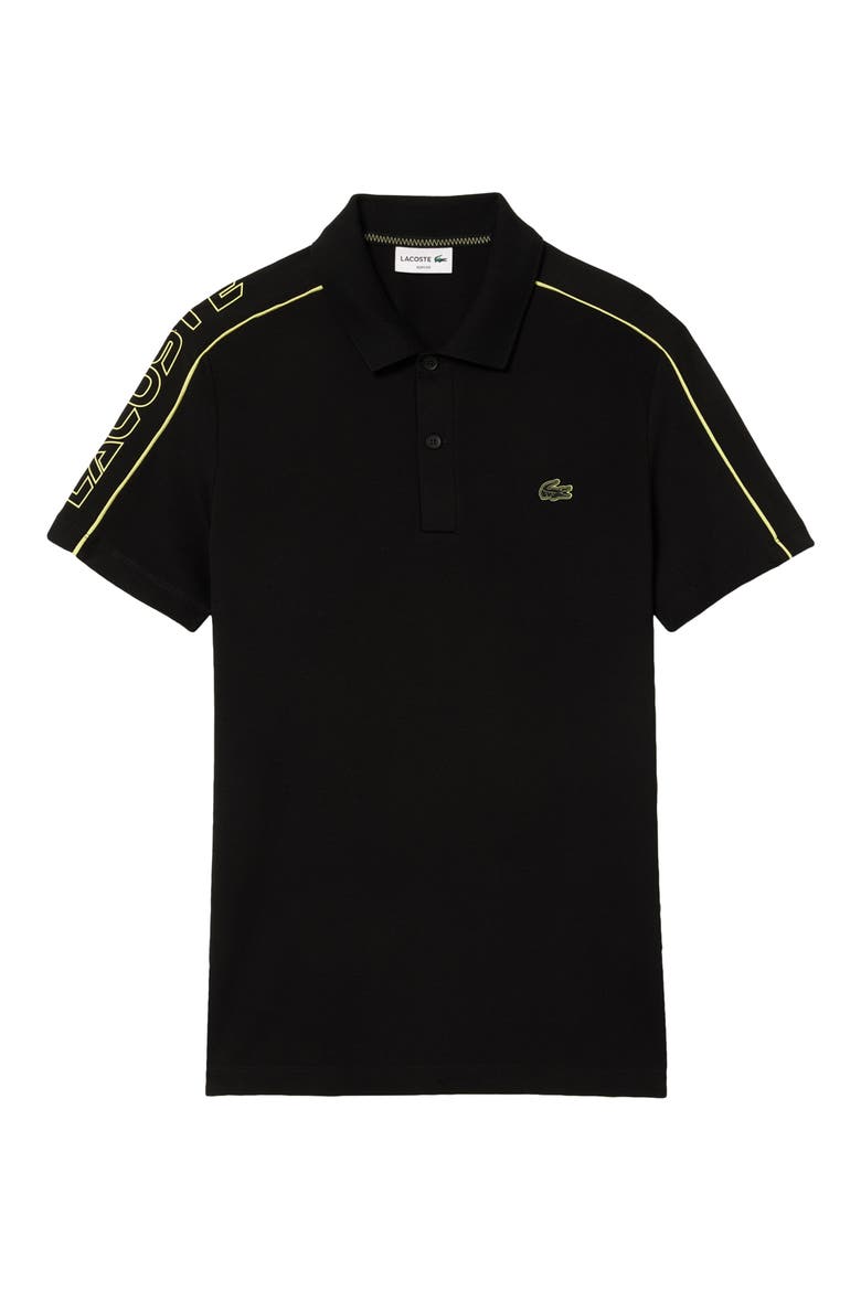 Slim Fit Movement Piqué Polo, Main, color, 6VT NOIR/ LIMEIRA