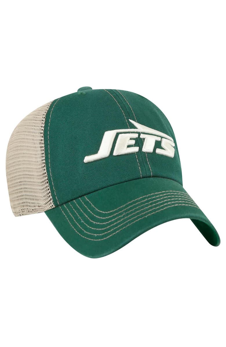 '47 Men's '47 Green/Natural New York Jets Trawler Clean Up Trucker Adjustable Hat, Alternate, color,
