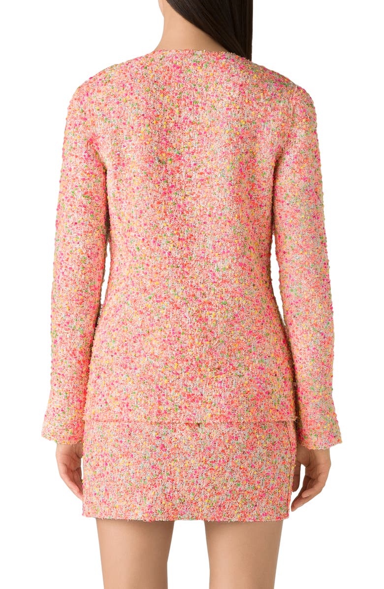 St. John Collection Raw Edge Tweed Knit Jacket, Alternate, color, 