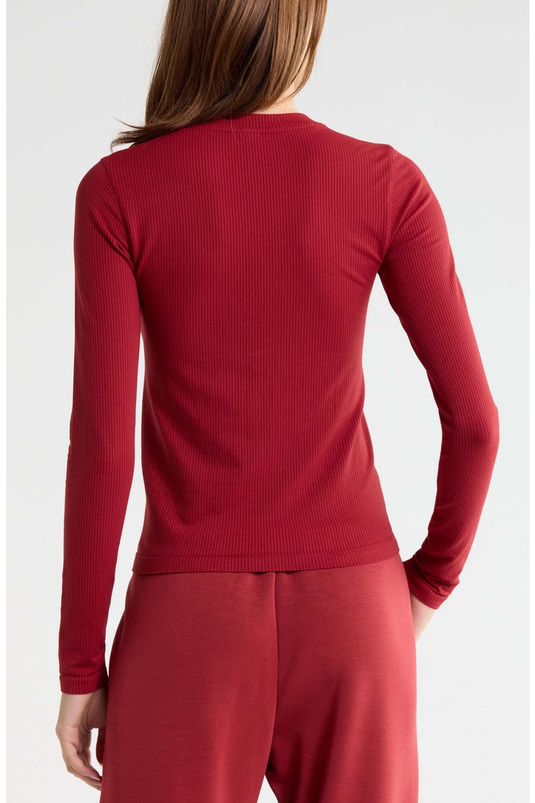 Fitted Seamless Long Sleeve T-Shirt, Alternate, color, RED AUTUMN