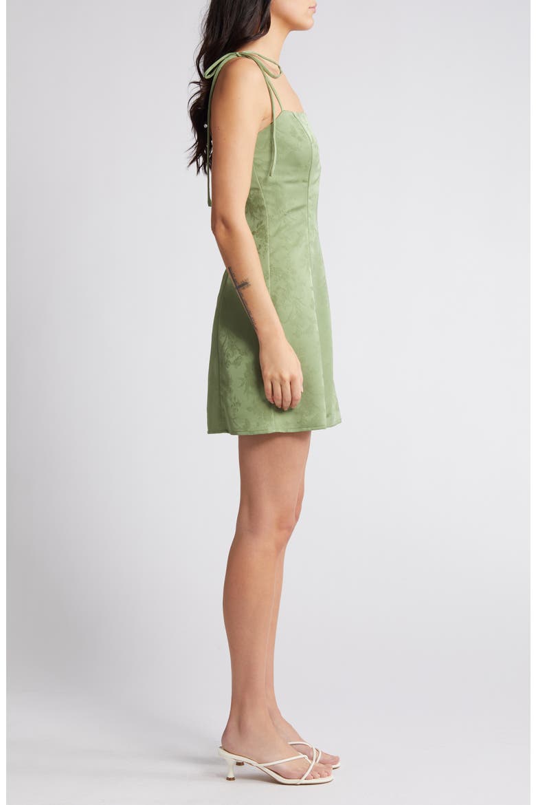 Verte Floral Jacquard Minidress, Alternate, color, GREEN