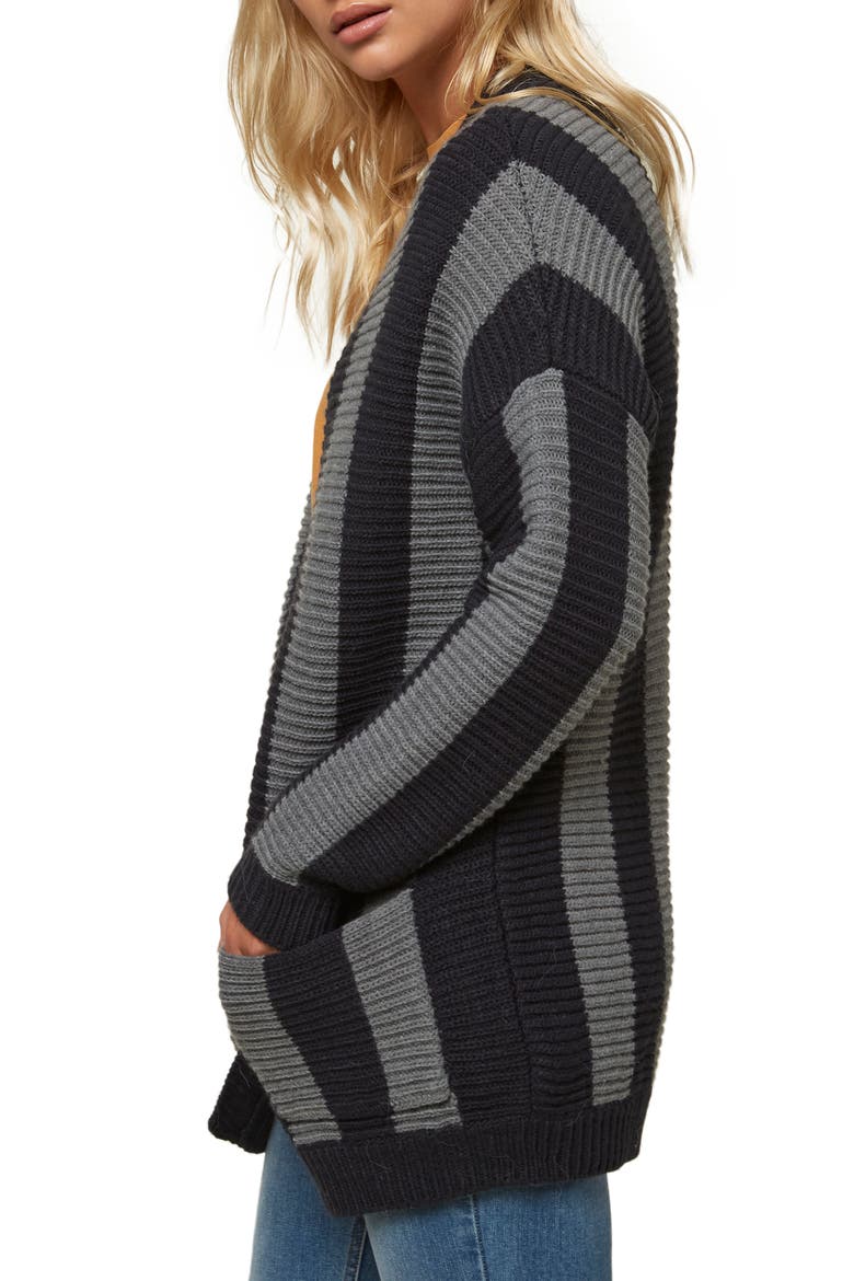 Bridges Stripe Cardigan, Alternate, color, ABYSS